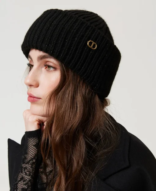 Berretto In Maglia A Costine Con Oval T