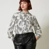 Camicia Jacquard Con Stampa Giaguaro