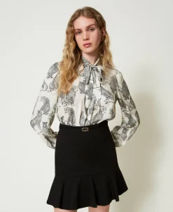 Camicia Jacquard Con Stampa Giaguaro
