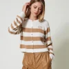 Cardigan A Righe Bicolore