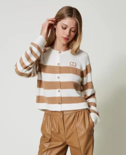 Cardigan A Righe Bicolore