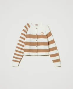 Cardigan A Righe Bicolore