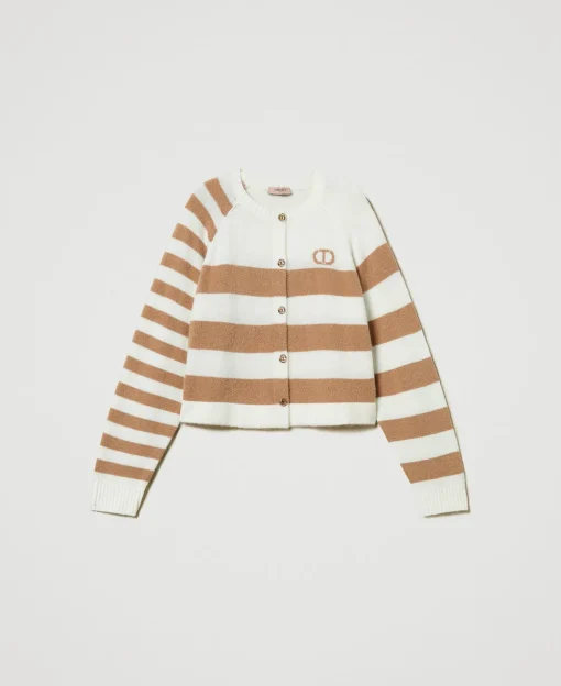 Cardigan A Righe Bicolore