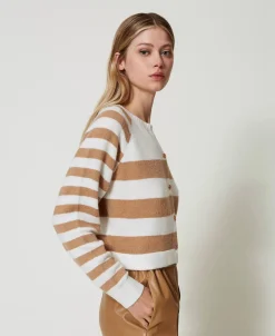 Cardigan A Righe Bicolore