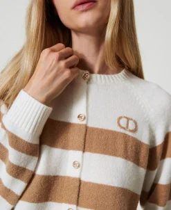 Cardigan A Righe Bicolore