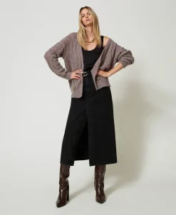 Cardigan Doppiopetto In Misto Mohair