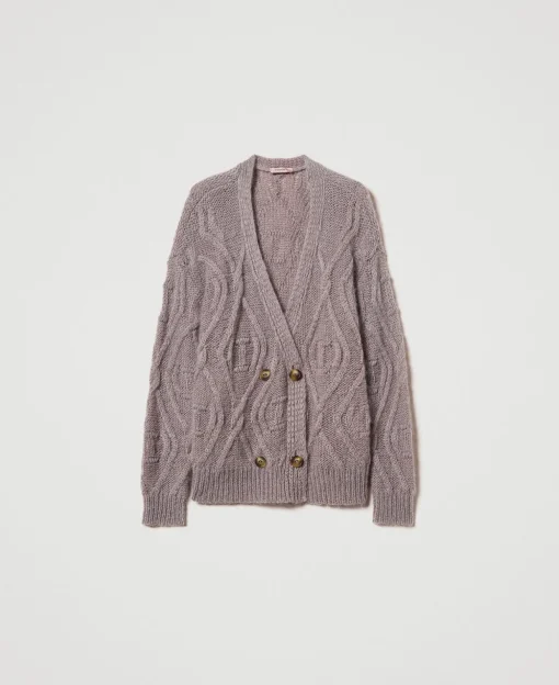 Cardigan Doppiopetto In Misto Mohair