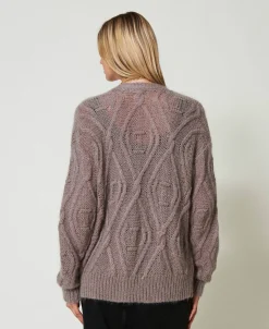 Cardigan Doppiopetto In Misto Mohair