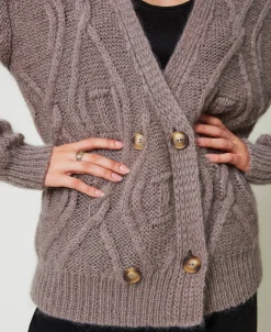 Cardigan Doppiopetto In Misto Mohair