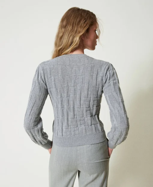Cardigan In Cotone E Cashmere Con Logo