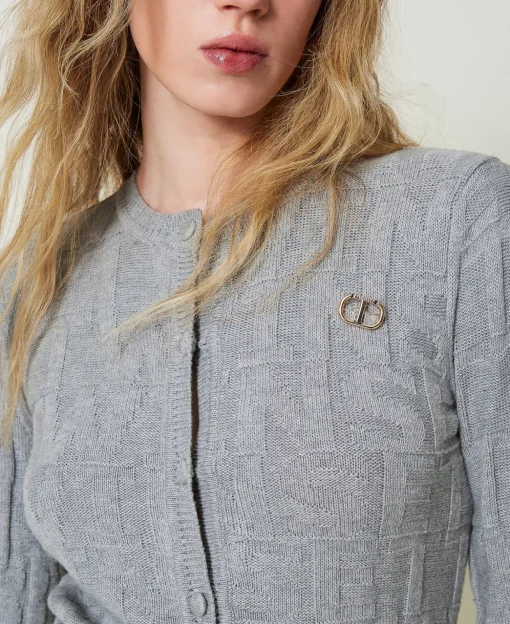 Cardigan In Cotone E Cashmere Con Logo