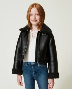 Giacca Aviatore Con Faux Fur