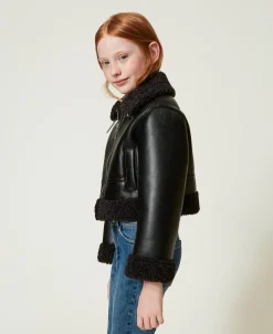 Giacca Aviatore Con Faux Fur