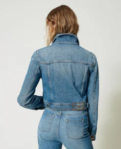 Giacca In Jeans Con Tasche