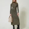 Gonna Longuette In Maglia Con Lurex
