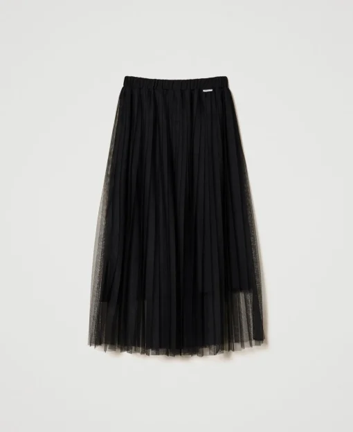 Gonna Longuette In Tulle Plissé