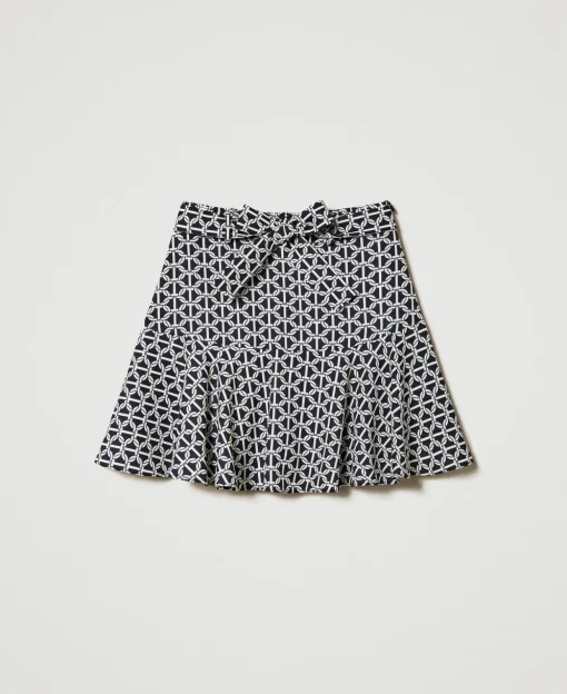 Gonna Pantalone In Crêpe De Chine Con Stampa