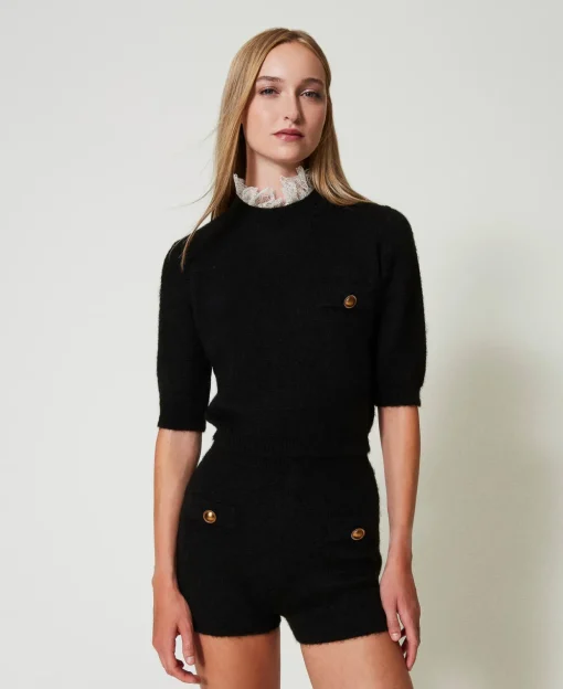 Maglia 'Charlotte' In Misto Mohair Con Pizzo