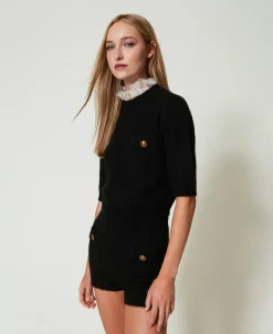 Maglia 'Charlotte' In Misto Mohair Con Pizzo