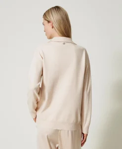 Maglia Con Colletto In Raso