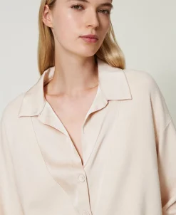 Maglia Con Colletto In Raso