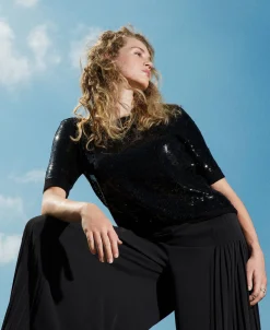 Maglia Con Ricamo In Full Paillettes