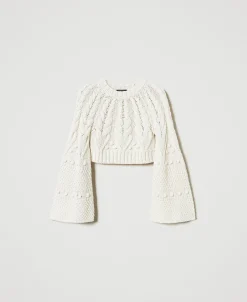 Maglia Cropped In Lana