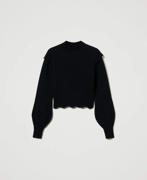 Maglia In Lana E Cashmere Con Smerli