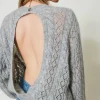 Maglia In Misto Mohair Con Trecce E Oblò