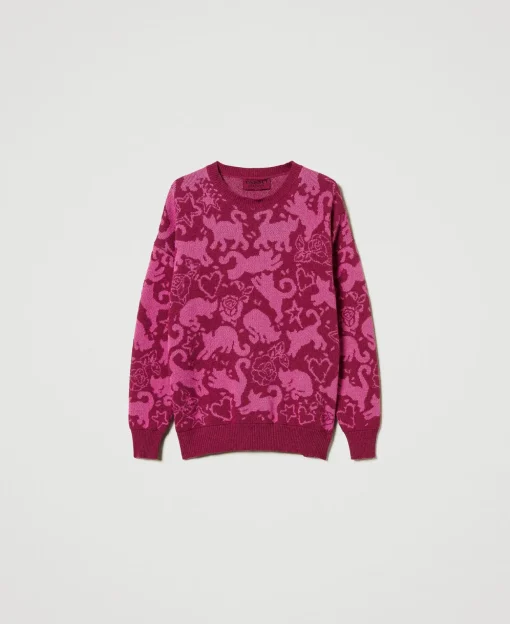 Maglia Jacquard In Filato Treeblend