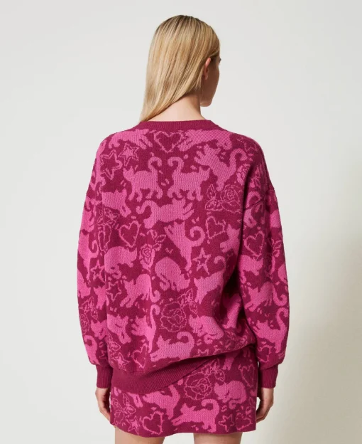 Maglia Jacquard In Filato Treeblend