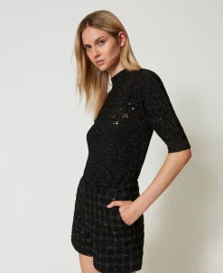 Maglia Lupetto In Misto Lana E Lurex