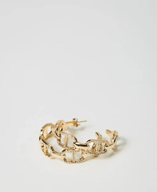 Orecchini Con Catena Oval T E Strass