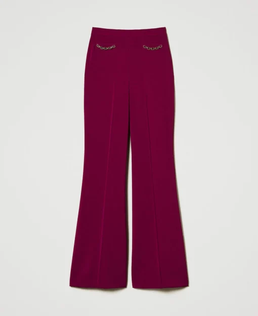 Pantaloni Flare Con Catena Oval T