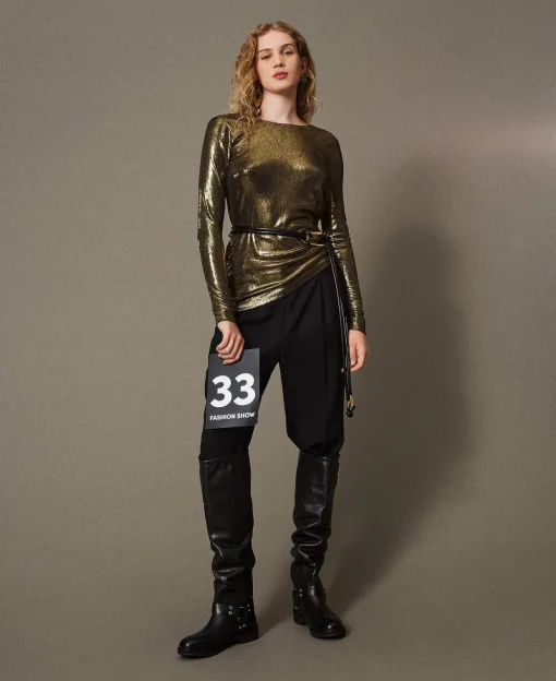 Pantaloni In Serge Misto Lana