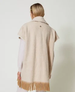 Poncho Mélange Con Frange