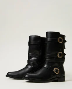 Stivali Biker Con Cinturini