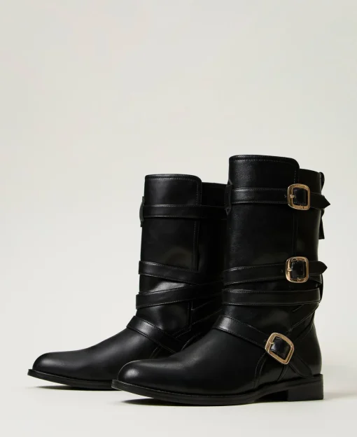 Stivali Biker Con Cinturini