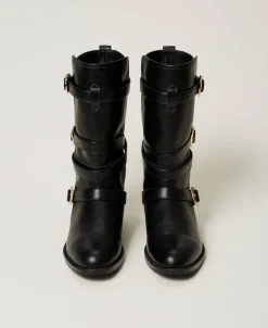 Stivali Biker Con Cinturini