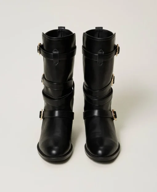 Stivali Biker Con Cinturini