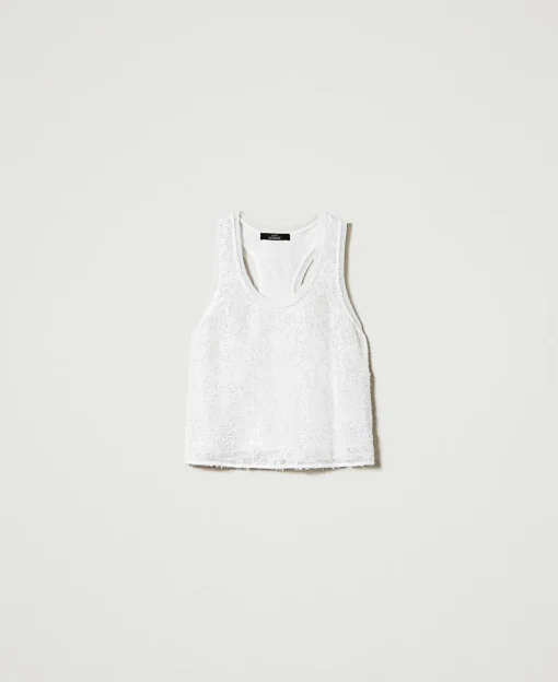 Top A Canotta In Full Paillettes