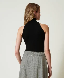Top Halter Fitted In Maglia