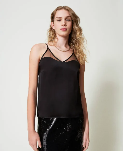 Top In Raso E Tulle