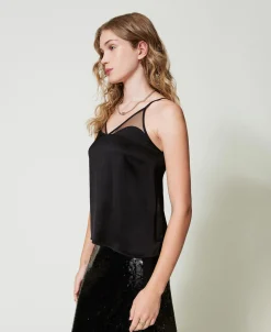 Top In Raso E Tulle