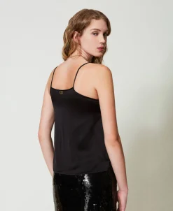 Top In Raso E Tulle