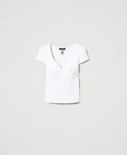 T-shirt A Costine Con Nodo