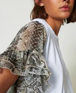 T-shirt Con Maniche A Stampa Snake