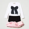 T-shirt Stampata E Gonna Con Balze